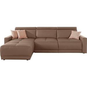DOMO collection Ecksofa »Ava mit moderner Sitzheftung & toller Doppelnaht, komfortabel, L-Form«, mit Recamiere, inkl. Federkern, wahlweise mit Kopfteilverstellungen
