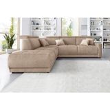 DOMO collection Ecksofa "Ava, moderne Sitzheftung mit toller Doppelnaht, komfortabel, L-Form", mit Ottomane, inkl. Federkern, wahlweise mit Kopfteilverstellungen