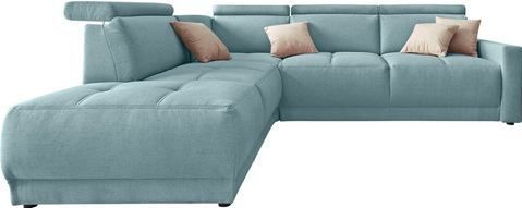 DOMO collection Ecksofa "Ava, moderne Sitzheftung mit toller Doppelnaht, komfortabel, L-Form", mit Ottomane, inkl. Federkern, wahlweise mit Kopfteilverstellungen