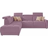 DOMO collection Ecksofa "Ava, moderne Sitzheftung mit toller Doppelnaht, komfortabel, L-Form", mit Ottomane, inkl. Federkern, wahlweise mit Kopfteilverstellungen