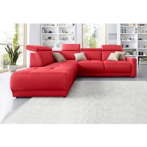 DOMO collection Ecksofa "Ava, moderne Sitzheftung mit toller Doppelnaht, komfortabel, L-Form", mit Ottomane, inkl. Federkern, wahlweise mit Kopfteilverstellungen