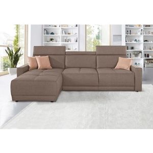 DOMO collection Ecksofa »Ava mit moderner Sitzheftung & toller Doppelnaht, komfortabel, L-Form«, mit Recamiere, inkl. Federkern, wahlweise mit Kopfteilverstellungen