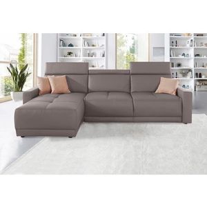 DOMO collection Ecksofa »Ava mit moderner Sitzheftung & toller Doppelnaht, komfortabel, L-Form«, mit Recamiere, inkl. Federkern, wahlweise mit Kopfteilverstellungen