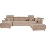DOMO collection Wohnlandschaft Ava moderne Sitzheftung mit toller Doppelnaht, komfortabel, U-Form, mit Federkern, wahlweise mit Kopfteilverstellungen