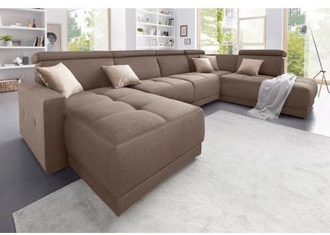 DOMO collection Wohnlandschaft "Ava moderne Sitzheftung mit toller Doppelnaht, komfortabel, U-Form", mit Federkern, wahlweise mit Kopfteilverstellungen