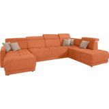 DOMO collection Wohnlandschaft "Ava moderne Sitzheftung mit toller Doppelnaht, komfortabel, U-Form", mit Federkern, wahlweise mit Kopfteilverstellungen