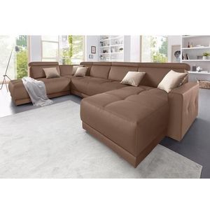 DOMO collection Wohnlandschaft »Ava U-Form«, mit Federkern, wahlweise mit Kopfteilverstellungen