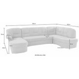 DOMO collection Wohnlandschaft "Sarafina, zeitlos und komfortabel, optional mit Federkern, U-Form", wahlweise mit Bettfunktion