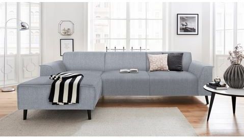 DOMO collection Ecksofa "Amora, inklusive komfortablem Federkern für mehr Sitzkomfort, L-Form", mit Recamiere, zeitlos und elegant, Komfortsitzhöhe 47cm