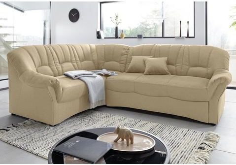 DOMO collection Ecksofa "Bahia, zeitlos und elegant, bequeme Armlehnen, L-Form", wahlweise mit Bettfunktion