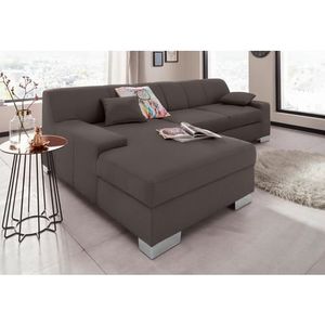 DOMO collection Ecksofa »Bero, elegant und zeitlos, flache Armlehnen, L-Form«, fester Sitzkomfort, wahlweise mit Bettfunktion
