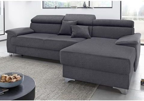 DOMO collection Ecksofa "Mira, inklusive Kopfteilverstellung für mehr Wohlfühlkomfort, L-Form", wahlweise mit Bettfunktion und Bettkasten, elegant und modern