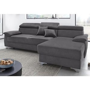 DOMO collection Ecksofa "Mira, inklusive Kopfteilverstellung für mehr Wohlfühlkomfort, L-Form", wahlweise mit Bettfunktion und Bettkasten, elegant und modern