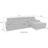 DOMO collection Ecksofa »Mira, inklusive Kopfteilverstellung für mehr Wohlfühlkomfort, L-Form«, wahlweise mit Bettfunktion und Bettkasten, elegant und modern