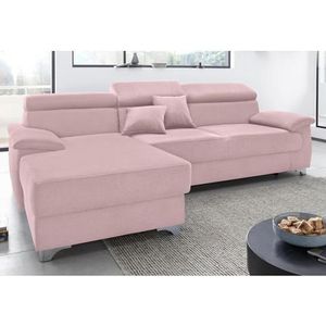DOMO collection Ecksofa "Mira, inklusive Kopfteilverstellung für mehr Wohlfühlkomfort, L-Form", wahlweise mit Bettfunktion und Bettkasten, elegant und modern