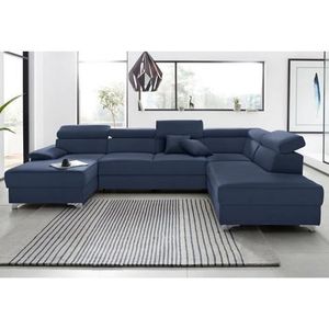 DOMO collection Wohnlandschaft »Mira, inklusive Kopfteilverstellung für mehr Wohlfühlkomfort, U-Form«, wahlweise mit Bettfunktion und Bettkasten, elegant und modern