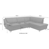 DOMO collection Ecksofa »Pilar, elegant und zeitloses Design, komfortabel, bequeme Armlehnen«, mit Ottomane, wahlweise mit Bettfunktion, L-Form