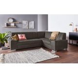 DOMO collection Ecksofa "Anzio in kubischer Formensprache, flache Armlehnen, L-Form", Wahlweise mit Bettfunktion und Federkern für hohen Sitzkomfort