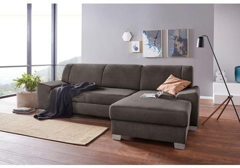 DOMO collection Ecksofa "Anzio L-Form", wahlweise mit Bettfunktion und Federkern