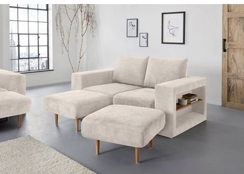 LOOKS by Wolfgang Joop 2,5-Sitzer "Looksvb", Verwandlungssofa: aus Sofa wird Sofa mit 2 Hockern, mit Regalfunktion