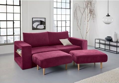 LOOKS by Wolfgang Joop 3,5-Sitzer »Looksvb«, Verwandlungssofa: aus Sofa wird Sofa mit 2 Hockern, mit Regalfunktion