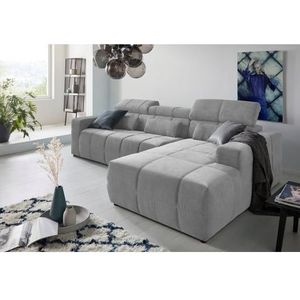 DOMO collection Ecksofa »Brandon Sitzbelastung 140 kg, große Ausführung, B/T/H: 289/177/80 cm«, mit Kopfteilverstellung, wahlweise Sitztiefenverstellung, L-Form