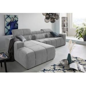 DOMO collection Ecksofa »Brandon große Ausführung B/T/H: 289/177/80 cm, auch in Leder und Cord«, mit Kopfteilverstellung, wahlweise Sitztiefenverstellung, L-Form