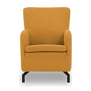 DOMO. collection Franca fauteuil, gestoffeerde stoel, hoge rugleuning, enkele stoel, mango, 68x82x93