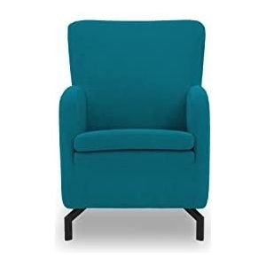 DOMO. Collection Franca fauteuil, gestoffeerde stoel, hoge rugleuning, enkele stoel, turquoise, 68 x 82 x 93 cm