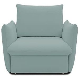 DOMO Collection Cloud Box fauteuil met slaapfunctie en boxspringvering, bank met bedlade, gestoffeerde stoel, enkele stoel, mint, 120