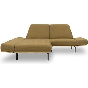 DOMO. Collection Arica Hoekbank, L-vorm, hoekbank, gestoffeerde meubels, messing, 190 x 257 cm