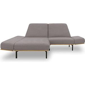 DOMO Collection Arica hoekbank, bank in L-vorm, hoekbank, gestoffeerde meubels, lichtgrijs, 190x257