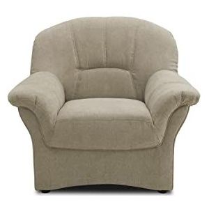 DOMO. Collection Bahia FK fauteuil, gestoffeerde stoel met binnenvering, klassiek design, bank, enkele stoel, beige-grijs, 102 cm