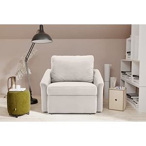 DOMO. collection Relax Box Langdurige slaper boxspring sofa met slaapfunctie, slaapstoel logeerbed slaapbank | 108 x 96 x 86 cm, crème, fauteuil