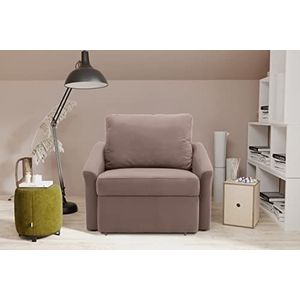 DOMO. collection Relax Box Langdurige slaper boxspring sofa met slaapfunctie, slaapstoel logeerbed slaapbank | 108 x 96 x 86 cm, taupe, fauteuil