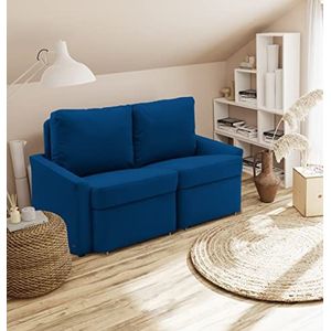 DOMO. collection Relax Box Langdurige slaper Boxspring Sofa met slaapfunctie, 2-zits slaapbank Gastenbed | 168 x 96 x 86 cm, Marine