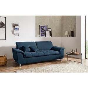 Tweezitsbank - Donkerblauw - Chroom - 210 cm Breedte