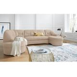 DOMO collection Wohnlandschaft "Sarafina, zeitlos und komfortabel, optional mit Federkern, U-Form", wahlweise mit Bettfunktion
