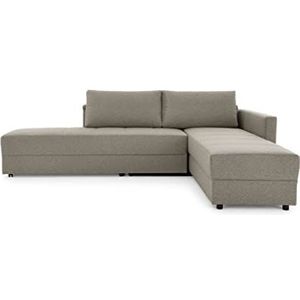 LOOKS by Wolfgang Joop Looks III Designer sofa met boxspringvering, hoekbank met bedfunctie, lichtgrijs, 287x229x77 cm