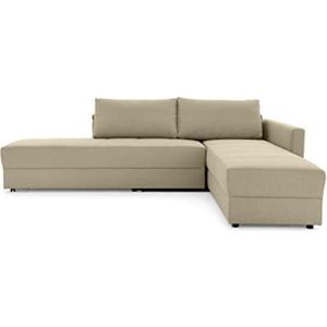 LOOKS by Wolfgang Joop Looks III Designer sofa met boxspringvering, hoekbank met bedfunctie, beige, 287x229x77 cm