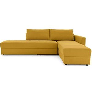 LOOKS by Wolfgang Joop Looks III Designer sofa met boxspringvering, hoekbank met bedfunctie, geel, 287x229x77 cm