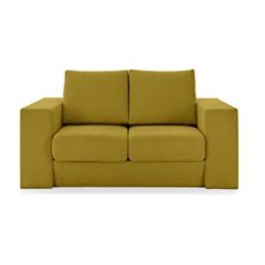 LOOKS by Wolfgang Joop Looks V-2 Designer Sofa met krukken en plank, 2-zitsbank, functionele bank, geel, zitbreedte 120 cm