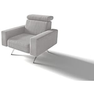 DOMO. collection Rosario fauteuil, gestoffeerde stoel met nekfunctie, televisiestoel, gestoffeerd, lichtgrijs, 86x98x81 cm