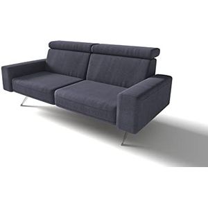 DOMO. collection Rosario sofa, 2,5-delige set met nekfunctie, zitbank bank, bekledingsgarnituur, donkerblauw, 204x98x81 cm
