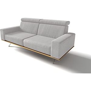 DOMO. collection Rosario sofa, 2,5-delige set met nekfunctie, zitbank bank, gestoffeerd, lichtgrijs, 204x98x81 cm