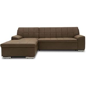 DOMO collectie Juno hoekbank | hoekbank in L-vorm | sofa gestoffeerde hoek, moderne hoekset, bruin, 241x150x80 cm