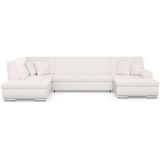 DOMO collection Wohnlandschaft "Treviso incl. Zierkissen, moderne Steppung, XXL: B/T/H: 364/201/83 cm", wahlweise mit Bettfunktion, in vielen Bezugsarten auch in Cord U-Form