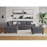 DOMO collection Ecksofa "Florentina zeitlos und elegant, Sitzn�ähte als Designelement, L-Form", wahlweise mit Bettfunktion, mit Kontrastnaht, Komfortsitzhöhe 47cm