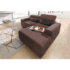DOMO collection Ecksofa »Brandon Sitzbelastung 140 kg, kleine Ausführung B/T/H: 214/100/80 cm«, Mit Kopfteilverstellung, auch in Leder und Cord, L-Form