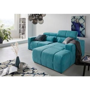 DOMO collection Ecksofa »Brandon Sitzbelastung 140 kg, kleine Ausführung B/T/H: 214/100/80 cm«, Mit Kopfteilverstellung, auch in Leder und Cord, L-Form